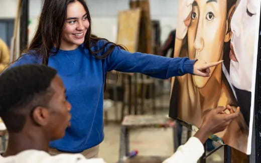 a teacher teaching a student