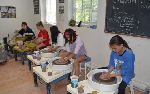 a group of people in a classroom