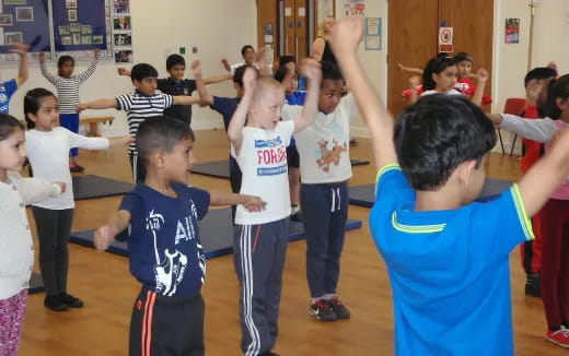 a group of children in a classroom