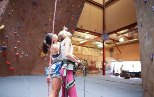 a group of people on a rope