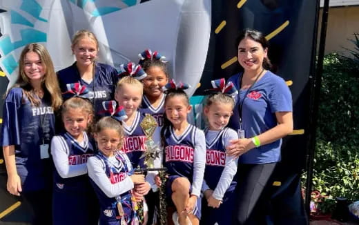 a group of people posing for a photo