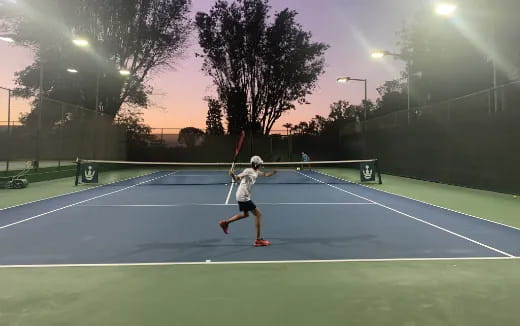 a person playing tennis