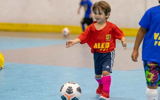 a girl playing football