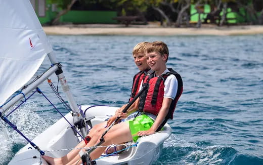 a boy on a boat