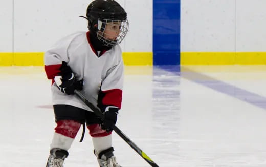 a person playing hockey