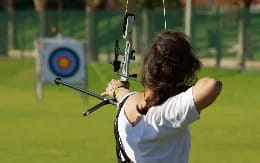 a person shooting a bow