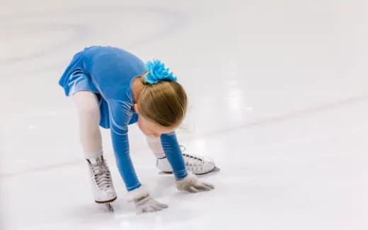 a child bending over