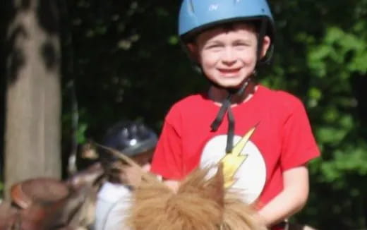 a person wearing a helmet