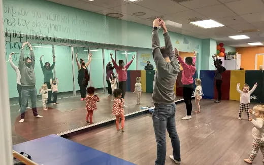 a group of people dancing