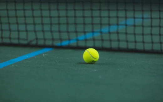 a tennis ball on a court