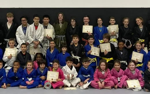 a group of people posing for a photo