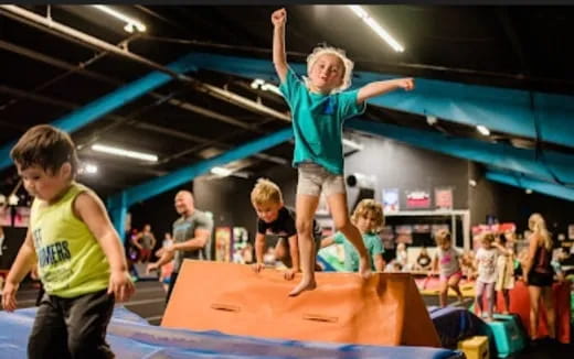 a group of children in a gym