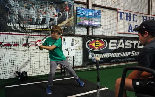 a boy playing baseball