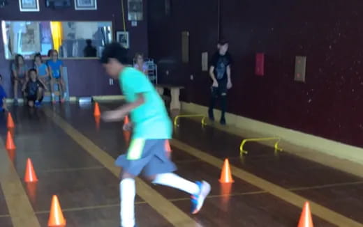 a person running on a track