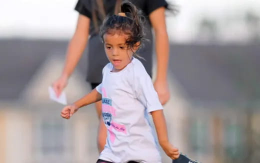 a young girl running