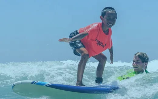 a person riding a surfboard