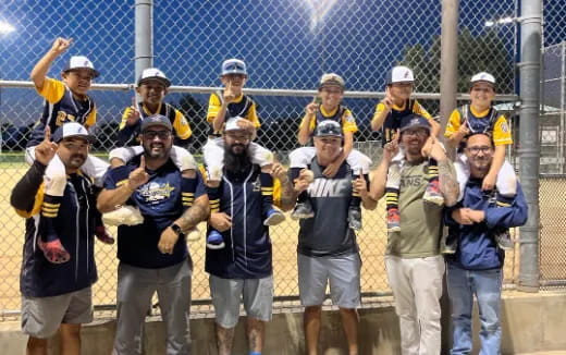 a group of people posing for a photo