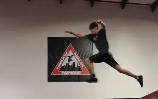 a man jumping in the air