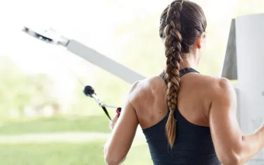 a woman with a ponytail