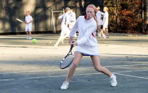 a person playing tennis