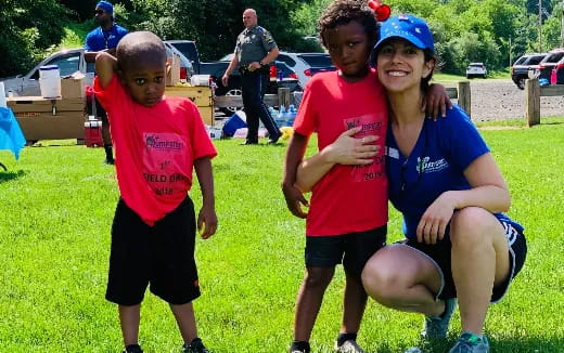 a group of people posing for a photo