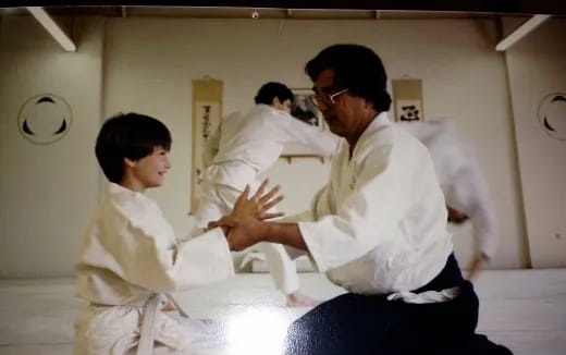 a group of people in a room