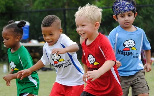 a group of boys running