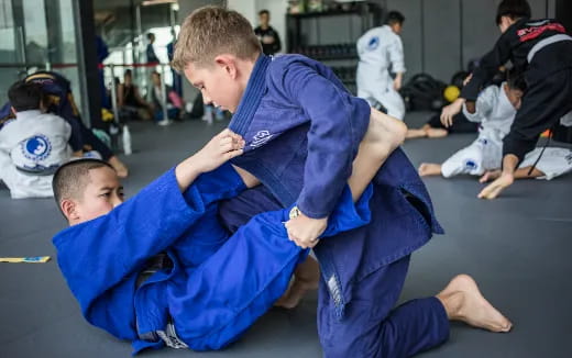 a group of people in a room