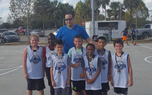 a group of people posing for a photo