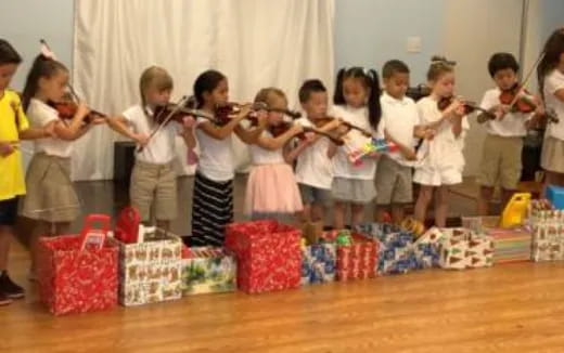 a group of children in a room