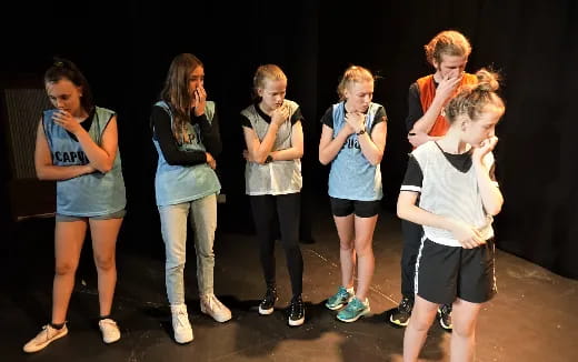 a group of people standing together