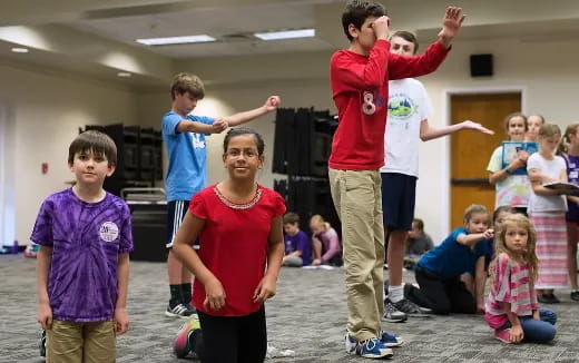 a group of people in a room