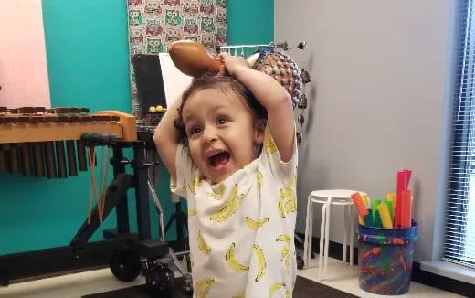 a baby with a bunny ears