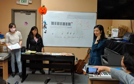 a group of women in a room