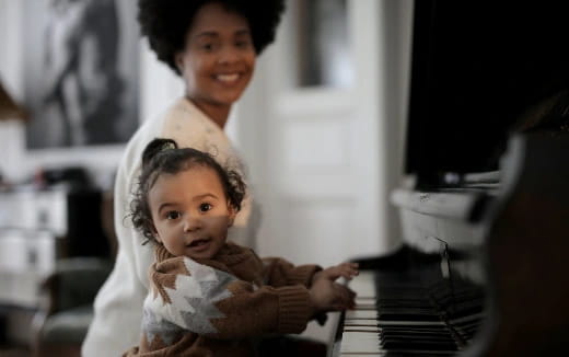 a person holding a baby