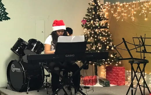 a person playing a piano