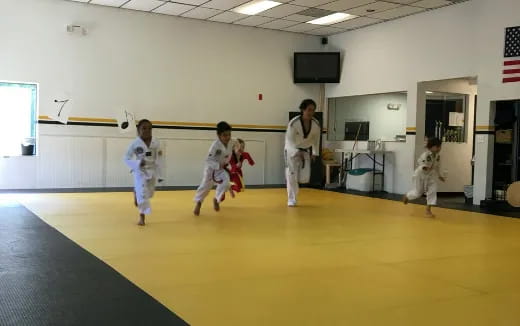 a group of kids in a room