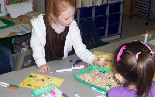 a few children painting