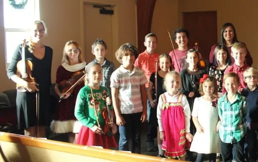 a group of people standing together