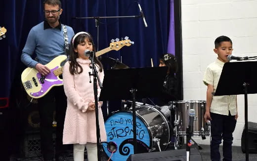 a group of people playing instruments