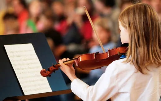 a person playing a violin