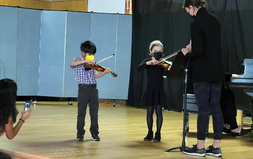 a group of people on a stage