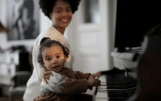 a person holding a baby