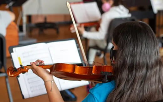 a person playing a violin