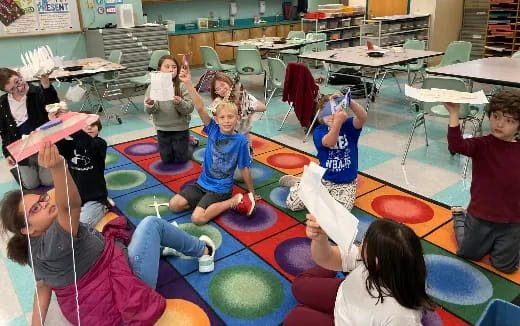a group of people in a room