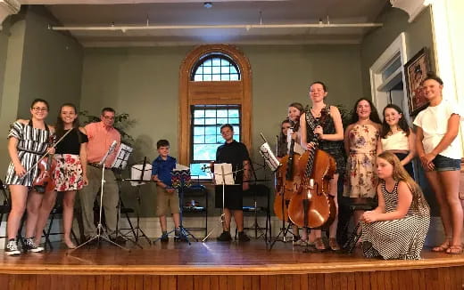 a group of people playing instruments