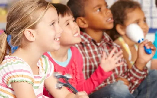 a group of children laughing