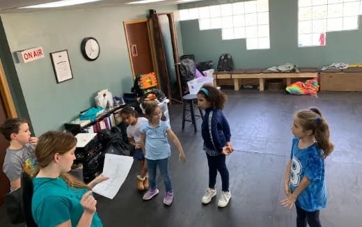 a group of children in a classroom
