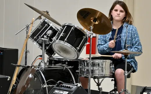 a person playing the drums