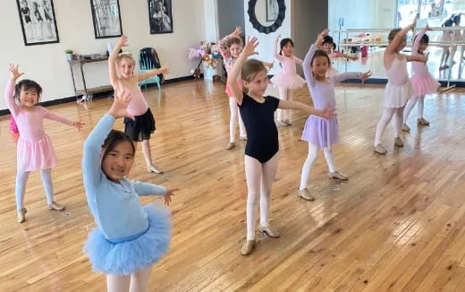 a group of children dancing